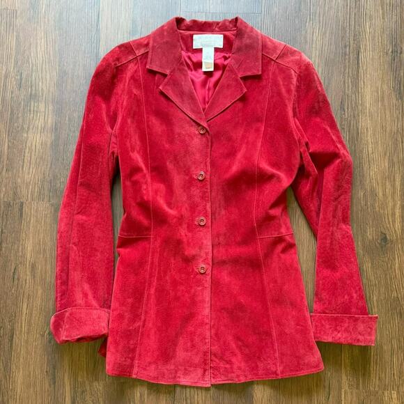 Liz Claiborne Jackets & Blazers - Liz Claiborne Collection Vintage Red Suede Blazer Jacket – Size XL
